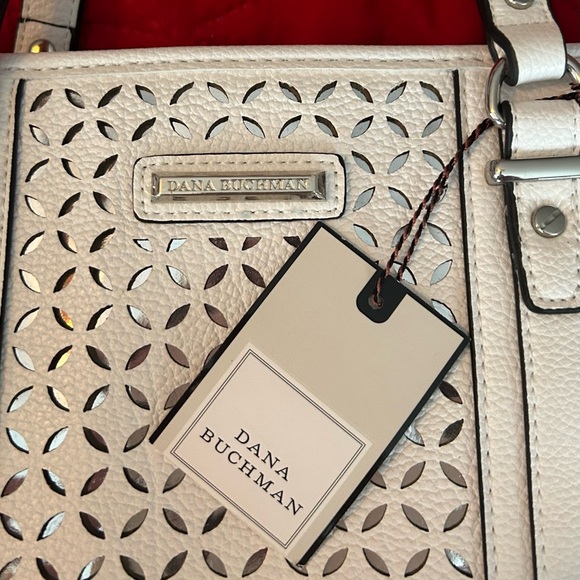 NWT- Dana Buchman Cream Perforated Tote/shoulder Bag - Picture 7 of 8
